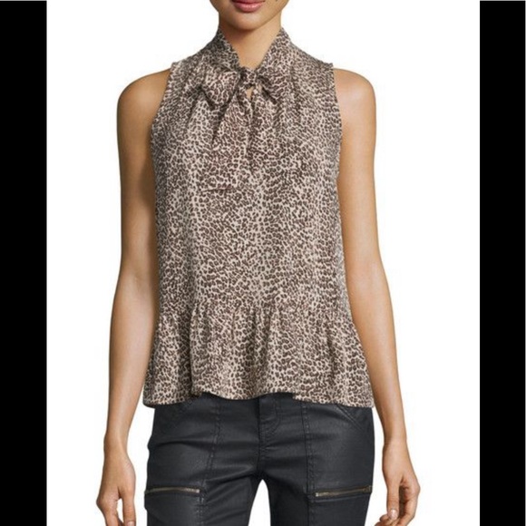 Joie Tops - Joie 100% Silk Leopard Print Sleeveless Top